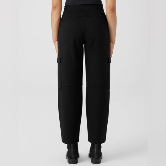 Eileen Fisher Washable Stretch Crepe Cargo Pant size Small Black - Picture 2 of 10